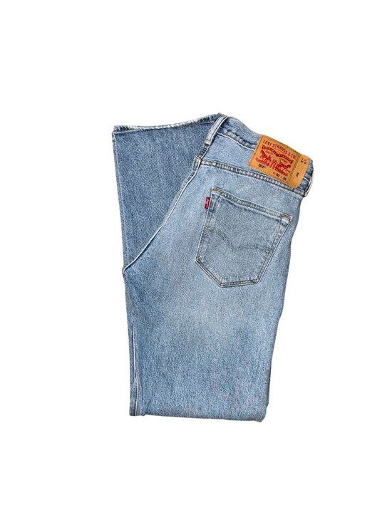 Levi's Other - Levis 501 Button Fly Straight Leg Jeans Mens 34 31 Light Wash Stitched Pockets